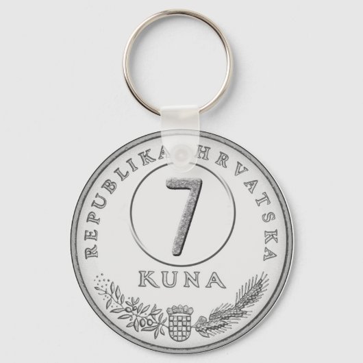 Croatian Kuna Coin Keychain–Customizable Backside キーホルダー (正面)