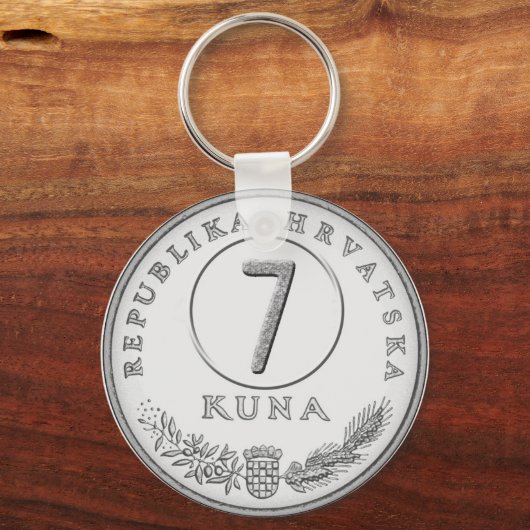 Croatian Kuna Coin Keychain–Customizable Backside キーホルダー (正面)