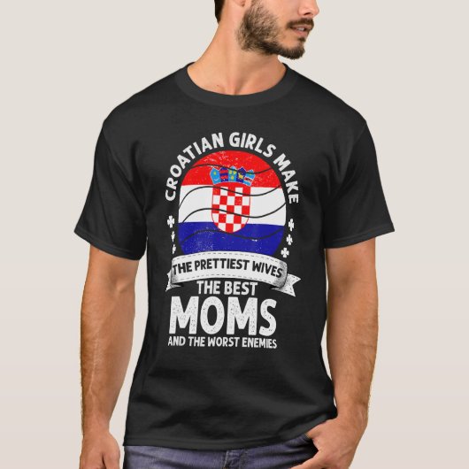 Croatian Mom Mothers Day Mama Croatian American Tシャツ (正面)
