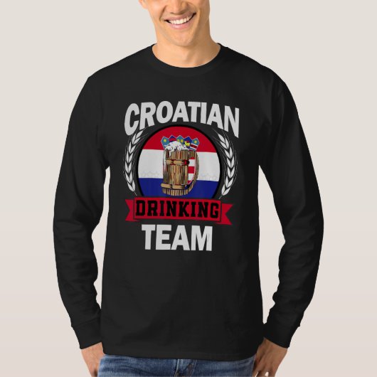 Croatian Part Drinking Team Croatia Flag Beer Part Tシャツ (正面)