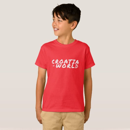 CROATIAvsWORLD基本赤 Tシャツ (正面フル)
