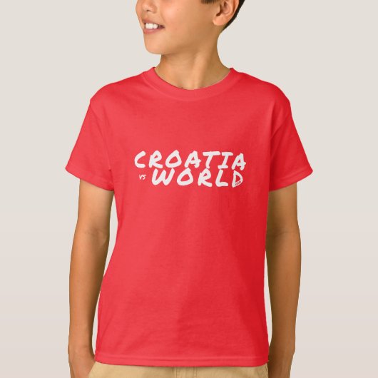 CROATIAvsWORLD基本赤 Tシャツ (正面)