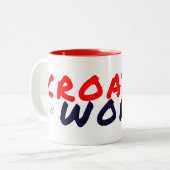 CROATIAvsWORLD赤 ツートーンマグカップ (正面左)