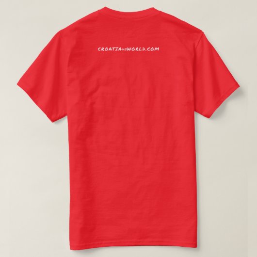 CROATIAvsWORLD + QRレッド Tシャツ (デザイン裏面)