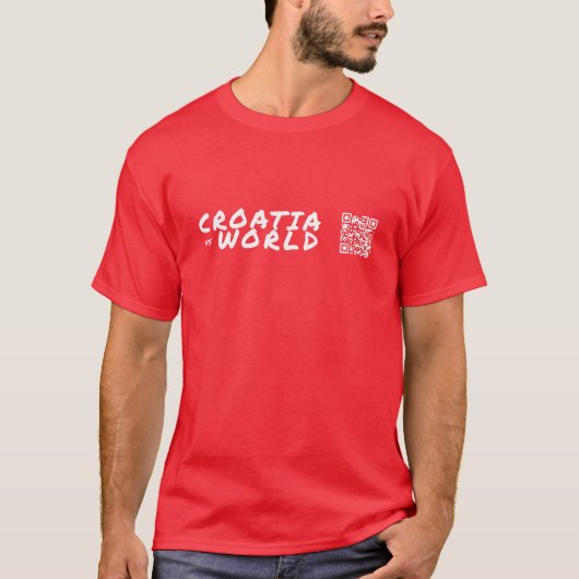 CROATIAvsWORLD + QRレッド Tシャツ (正面)