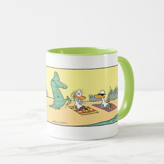 Crocのおもしろいな漫画のマグの用心して下さい マグカップ (正面右)