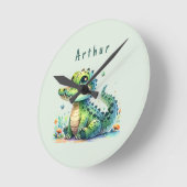 Croc O'Clock: Personalized Jungle Time ラウンド壁時計 (傾斜)