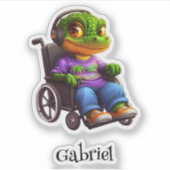 Croc on Wheelsビニールパーソナライズされたシール シール (正面)