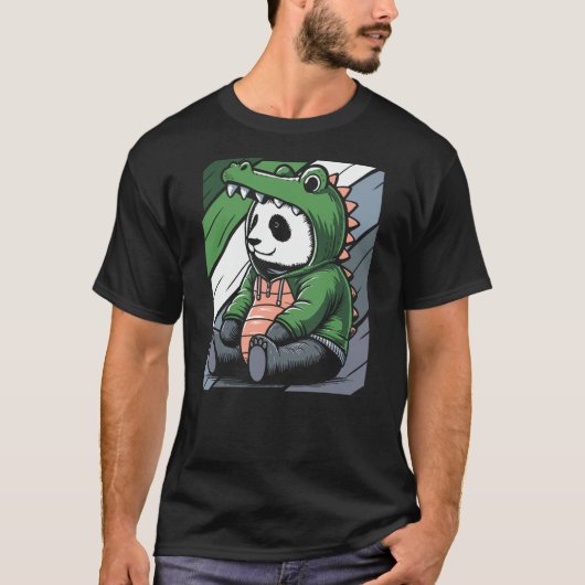 Croc Panda Crocodile Pandabear Alligator Panda Tシャツ (正面)