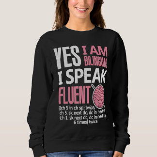 Croche Bilingual Crocheting Needlecraft  Sewing スウェットシャツ