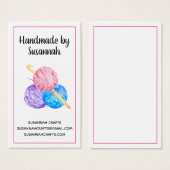 Crochet and Yarn Handmade Pink Craft Business Card (正面&裏面)