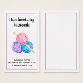 Crochet and Yarn Handmade Purple Business Card (正面&裏面)