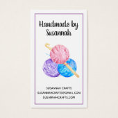 Crochet and Yarn Handmade Purple Business Card (正面)