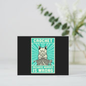 Crochet Because Murder Is Wrong Cat Lover Meow Pet ポストカード (スタンド正面)
