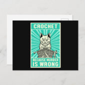 Crochet Because Murder Is Wrong Cat Lover Meow Pet ポストカード (正面/裏面)