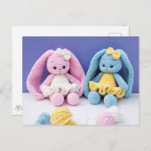 Crochet Bunny Friends – Collectible Art ポストカード (正面/裏面)