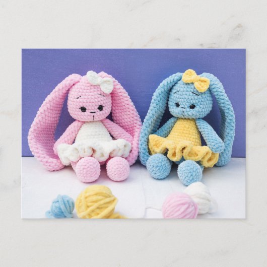 Crochet Bunny Friends – Collectible Art ポストカード (正面)