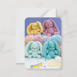 Crochet Bunny Friends – Cozy Yarn Aesthetic ノートカード