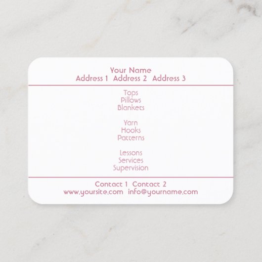 CROCHET - Business Card 名刺 (裏面)