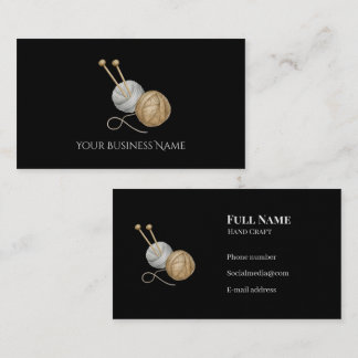 Crochet Business Card with Yarn Balls & Needles 名刺