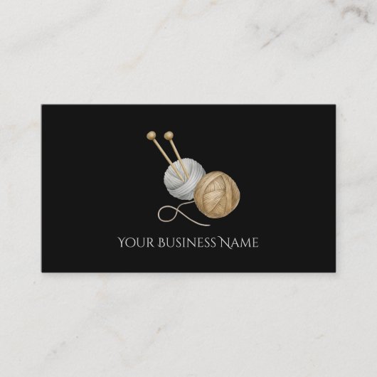 Crochet Business Card with Yarn Balls & Needles 名刺 (正面)