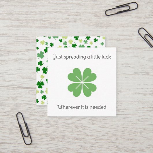 Crochet Clover Trinket Spreading Luck Karma Cards  スクエア名刺 (正面/裏面インサイチュ)