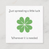 Crochet Clover Trinket Spreading Luck Karma Cards  スクエア名刺 (正面)