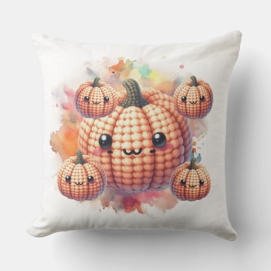 Crochet Cute Pumpkin クッション (正面)
