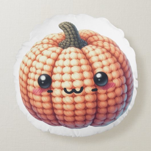 Crochet Cute Pumpkin ラウンドクッション (正面)