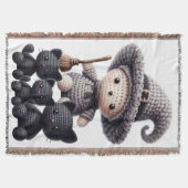 Crochet Cute Witch スローブランケット (正面)