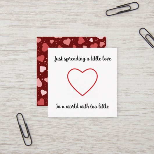 Crochet Heart Trinket Spreading Love Karma Cards スクエア名刺 (正面/裏面インサイチュ)