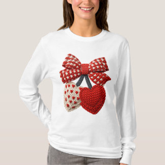 Crochet Heart Womens Tshirt Tシャツ