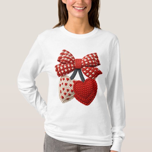 Crochet Heart Womens Tshirt Tシャツ (正面)