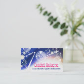 Crochet hooks yarn space universe craft show 名刺 (スタンド正面)