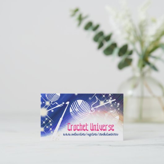 Crochet hooks yarn space universe craft show 名刺 (スタンド正面)