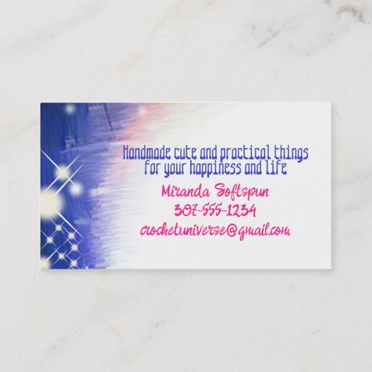 Crochet hooks yarn space universe craft show 名刺 (裏面)