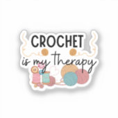 Crochet Is My Therapy Yarn Balls Art シール (正面)