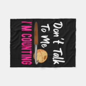 Crochet Knitting Don't Talk To Me I'm Counting フリースブランケット (正面(横))