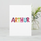 Crochet Patternのアーサー鮮やかの名前 招待状 (スタンド正面)