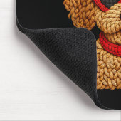 Crochet Puppy Heart Sungles Red Bow Valentines Day マウスパッド (コーナー)