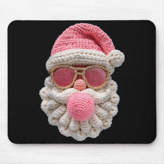 Crochet Santa Blowing Bubble Gum Christmas Girly K マウスパッド (正面)