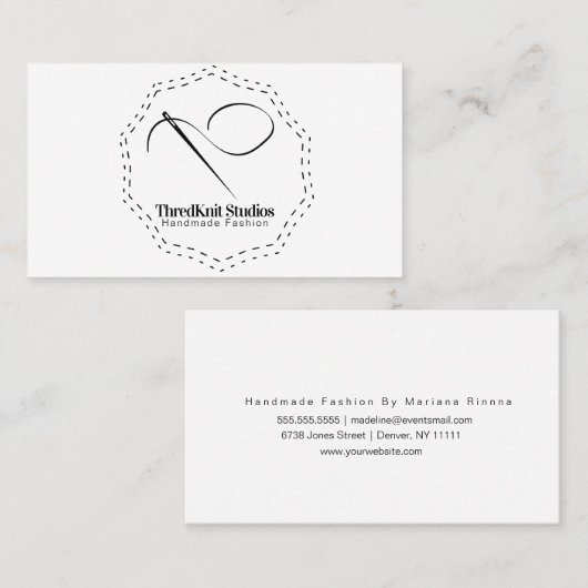 Crochet Seamstress裁縫Needleロゴ 名刺 (正面/裏面)