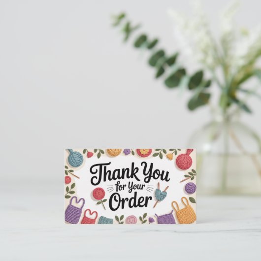 Crochet Small Business Thank You 名刺 (スタンド正面)