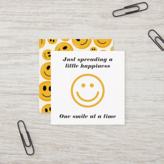 Crochet Smiley Spreading Happiness Karma Cards スクエア名刺 (正面/裏面インサイチュ)