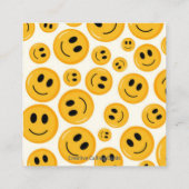 Crochet Smiley Spreading Happiness Karma Cards スクエア名刺 (裏面)