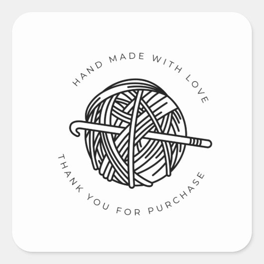 CROCHET SPECIAL THANK YOUカスタマーステッカー スクエアシール (正面)