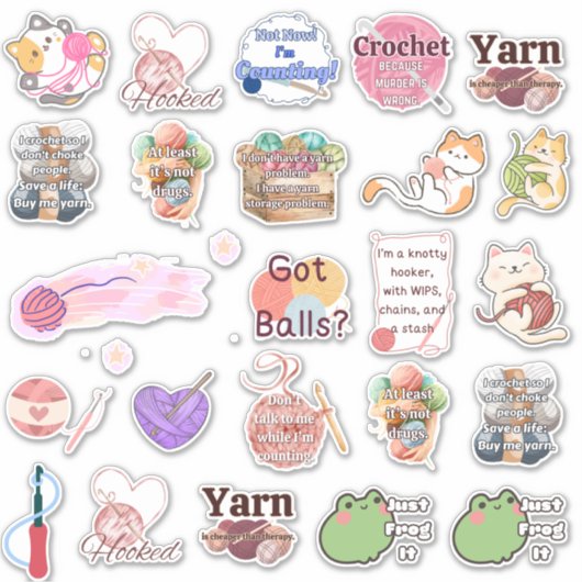 Crochet Sticker Assortment シール (正面)