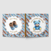 Crochet Teddy Bear | Boy's Baby Shower ゲストブック (全面)