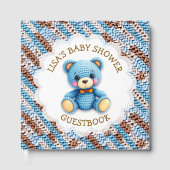 Crochet Teddy Bear | Boy's Baby Shower ゲストブック (正面)