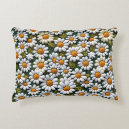Crochet White Daisies Spring Wildflowers アクセントクッション